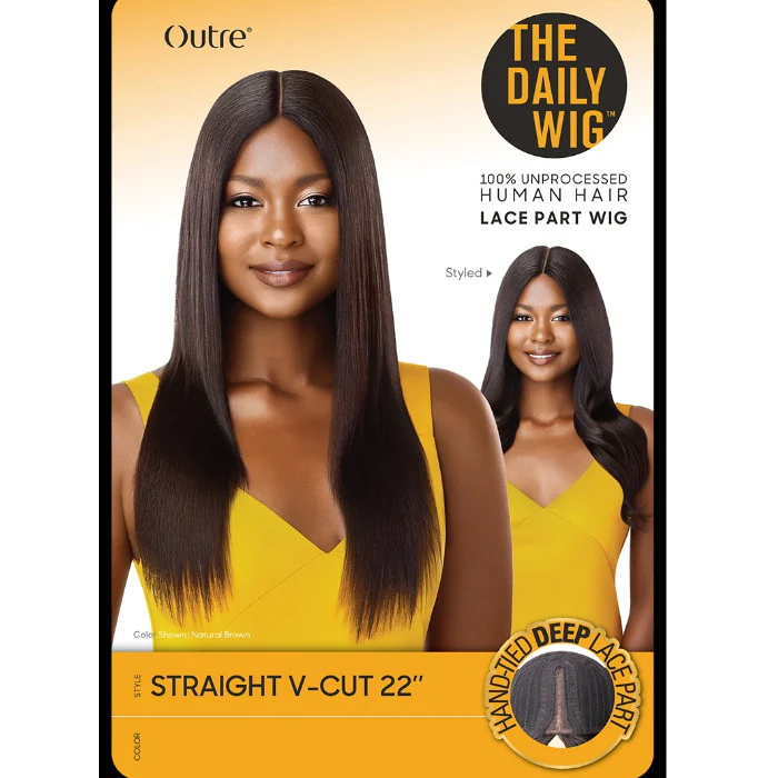 Outre The Daily Wig 100% Unprocessed Human Hair Lace Part Wig - STRAIGHT V-CUT 22" - Image 5