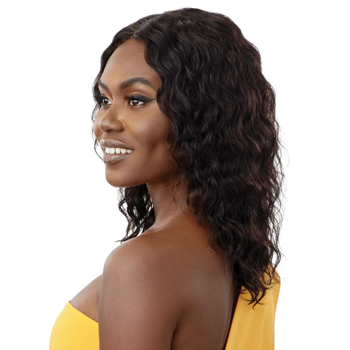Outre 100% Unprocessed Human Hair Lace Part Wet & Wavy Wig - NATURAL WAVE 16 - Image 2