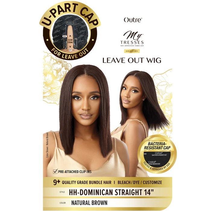 Outre 100% Unprocessed Human Hair U Part Leave Out Wig - DOMINICAN STRAIGHT 14 - Image 5