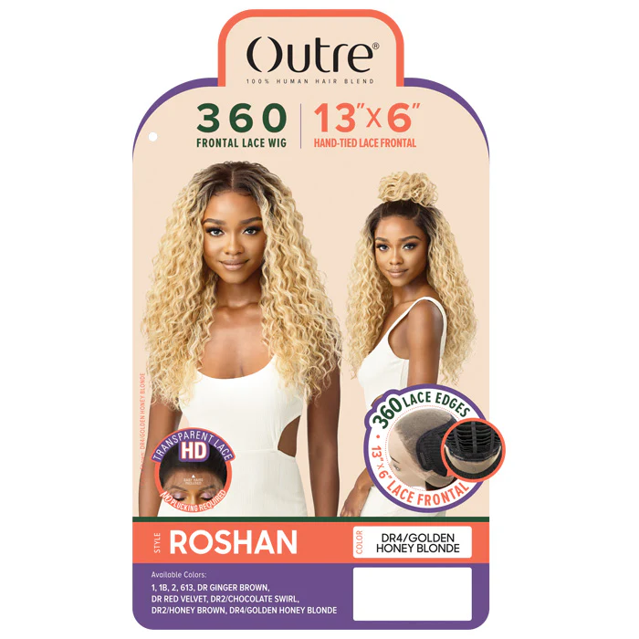 Outre 360 Frontal Lace 100% Human Hair Blend 13X6 HD Lace Front Wig - ROSHAN - Image 4