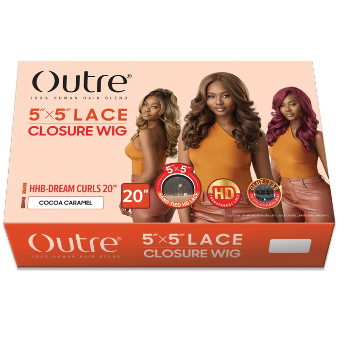 Outre 5x5 Lace Closure Wig Human Hair Blend Glueless HD Lace Front Wig - HHB-DREAM CURLS 20 - Image 5