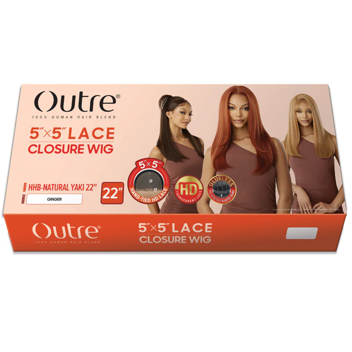 Outre 5x5 Lace Closure Wig Human Hair Blend Glueless HD Lace Front Wig - HHB-NATURAL YAKI 22 - Image 5