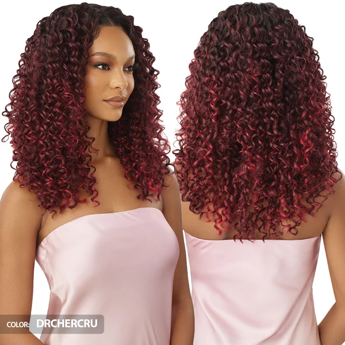 Outre Airtied Human Hair Blend Glueless 100% Fully Hand-Tied 13X6 HD Lace Front Wig - HHB-DOMINICAN CURLY 22" - Image 4