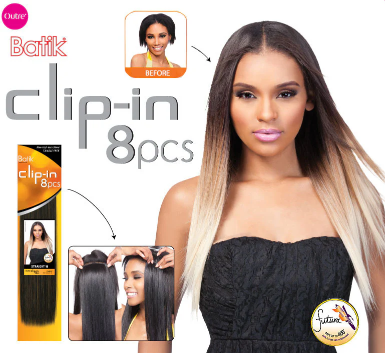 Outre Batik Clip In Weave - STRAIGHT 18" (8 PCS) - Image 3