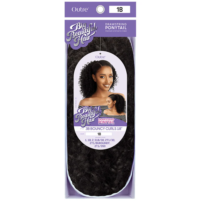 Outre Big Beautiful Hair Drawstring Ponytail 3B BOUNCY CURLS 18" - Image 4