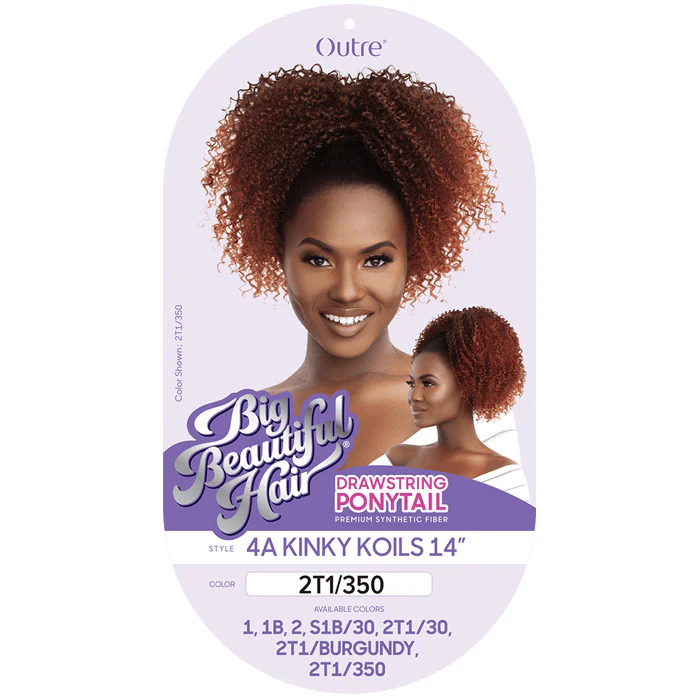 Outre Big Beautiful Hair Drawstring Ponytail 4A KINKY KOILS 14" - Image 5