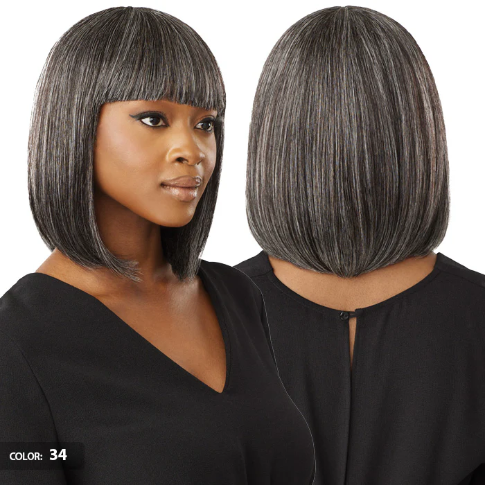 Outre Fab & Fly 100% Human Hair Gray Glamour Full Wig - HH-DERIA - Image 3