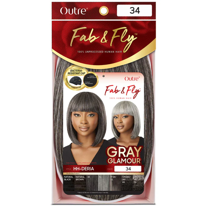 Outre Fab & Fly 100% Human Hair Gray Glamour Full Wig - HH-DERIA - Image 5