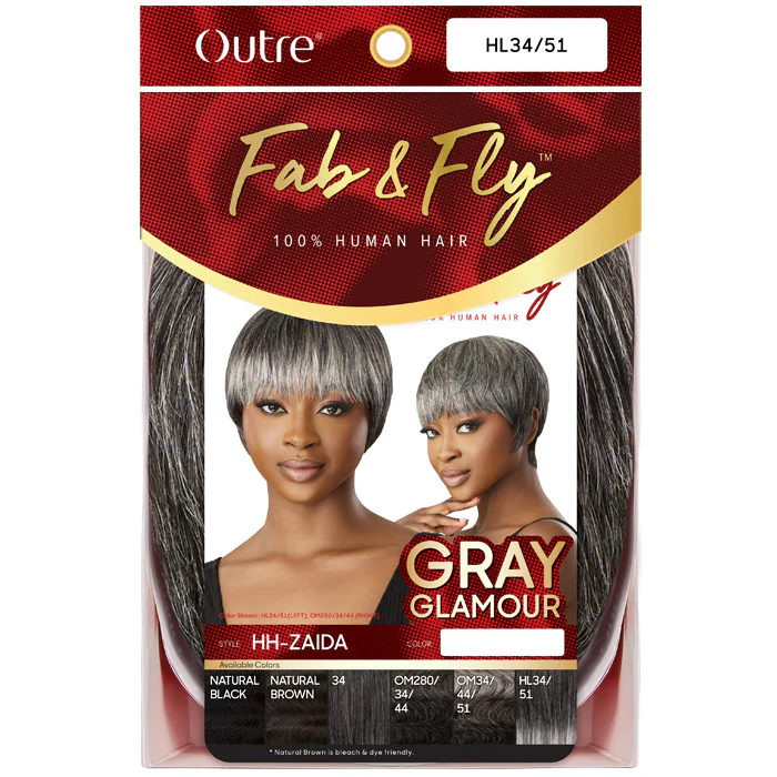 Outre Fab & Fly 100% Human Hair Gray Glamour Full Wig - HH-ZAIDA - Image 5