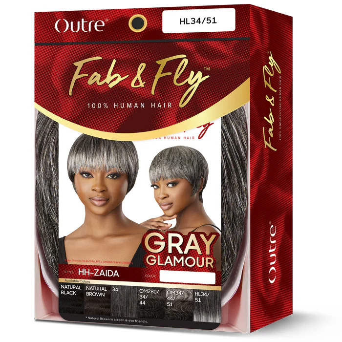 Outre Fab & Fly 100% Human Hair Gray Glamour Full Wig - HH-ZAIDA - Image 6