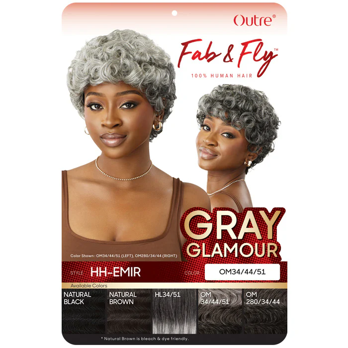 Outre Fab & Fly Gray Glamour 100% Human Hair Full Cap Wig - HH-EMIR - Image 4