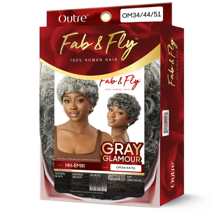 Outre Fab & Fly Gray Glamour 100% Human Hair Full Cap Wig - HH-EMIR - Image 5