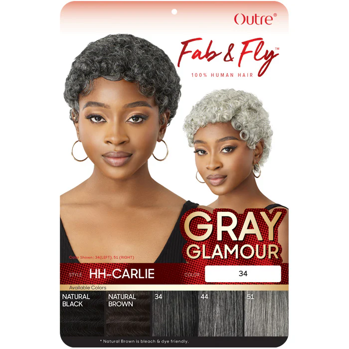 Outre Fab & Fly Gray Glamour 100% Human Hair Full Wig - HH-CARLIE - Image 5