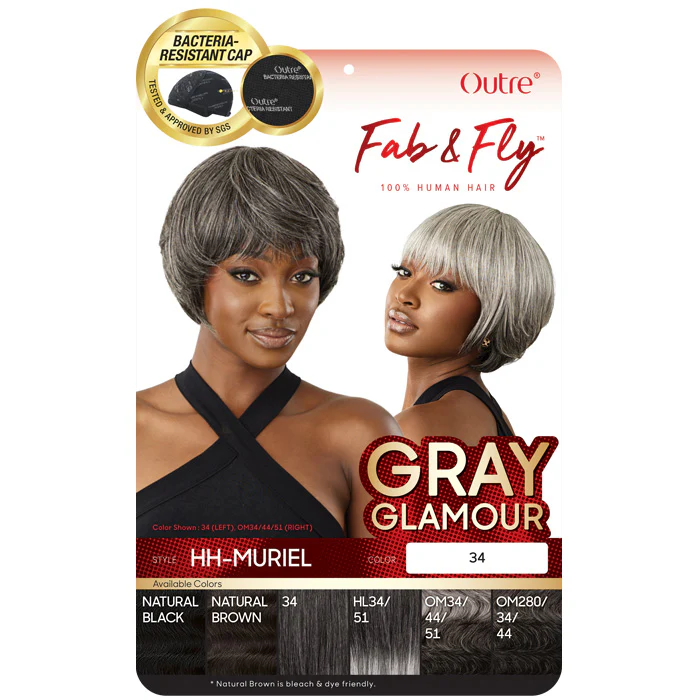 Outre Fab & Fly Gray Glamour 100% Human Hair Full Wig - HH-MURIEL - Image 4