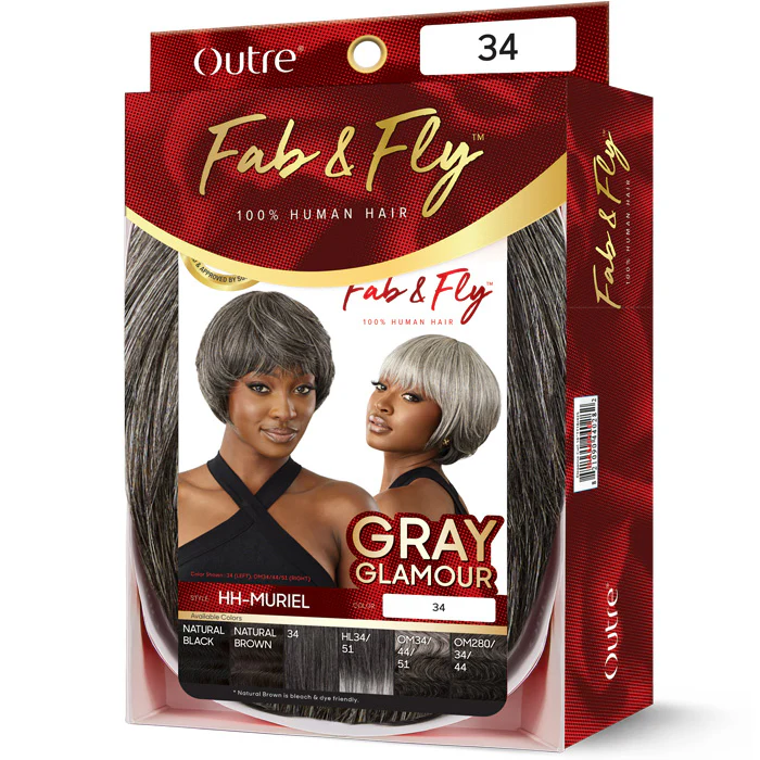 Outre Fab & Fly Gray Glamour 100% Human Hair Full Wig - HH-MURIEL - Image 5