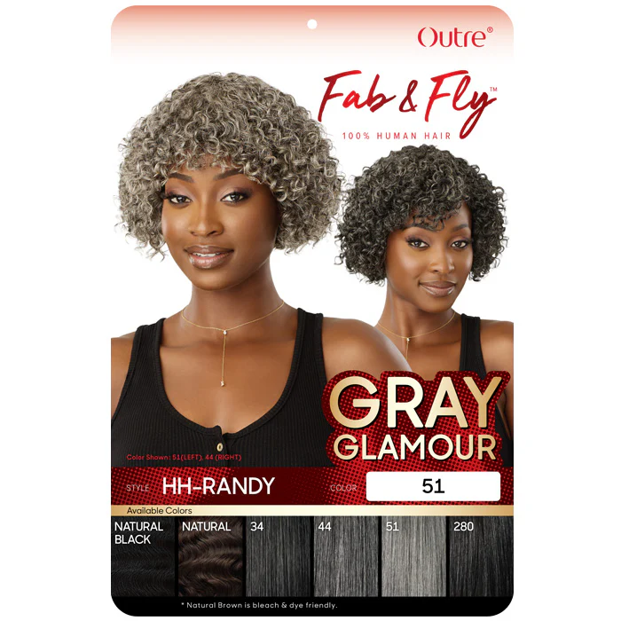 Outre Fab & Fly Gray Glamour 100% Human Hair Full Wig - HH-RANDY - Image 4