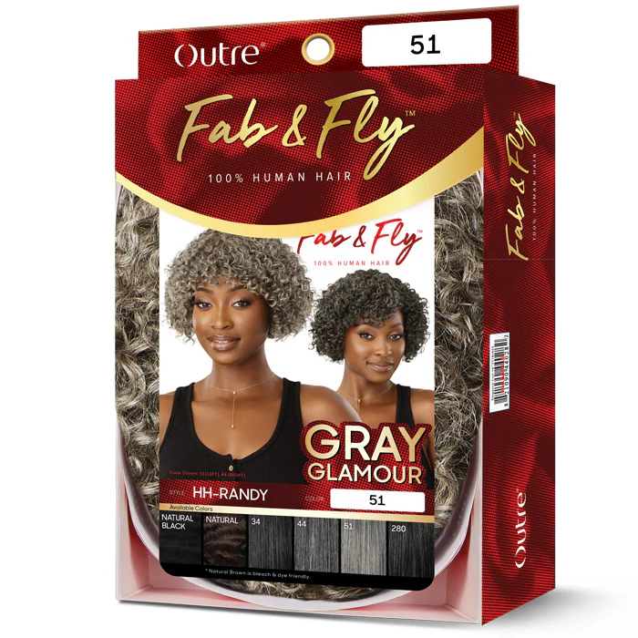 Outre Fab & Fly Gray Glamour 100% Human Hair Full Wig - HH-RANDY - Image 5
