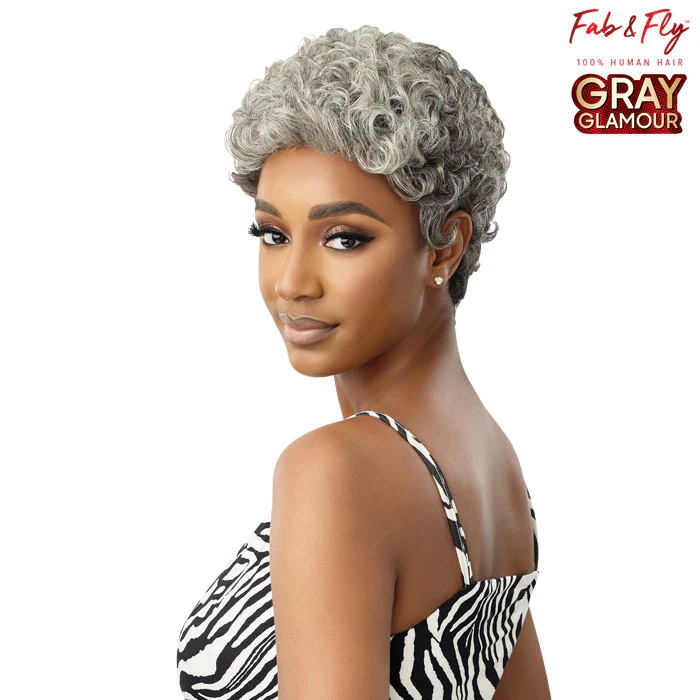 Outre Fab & Fly Gray Glamour 100% Human Hair Wig - HH-DINA - Image 2
