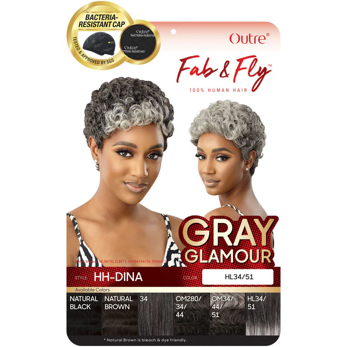 Outre Fab & Fly Gray Glamour 100% Human Hair Wig - HH-DINA - Image 5