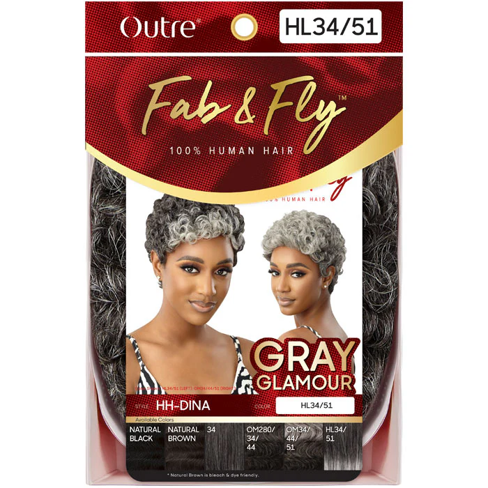 Outre Fab & Fly Gray Glamour 100% Human Hair Wig - HH-DINA - Image 6