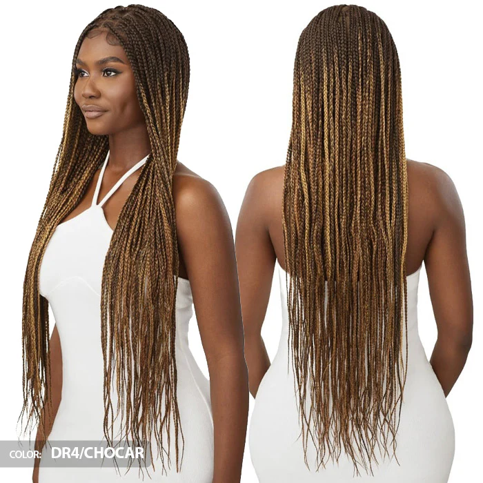 Outre Glueless 100% Fully Hand-Tied Pre-Braided HD Transparent Whole Lace Wig - KNOTLESS BOX BRAIDS 36" - Image 3