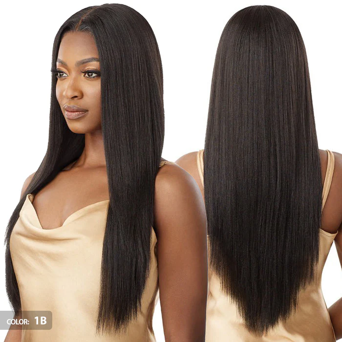 Outre Glueless 5X5 Human Hair Blend HD Lace Frontal Closure Wig - HHB-YAKI STRAIGHT 26" - Image 3