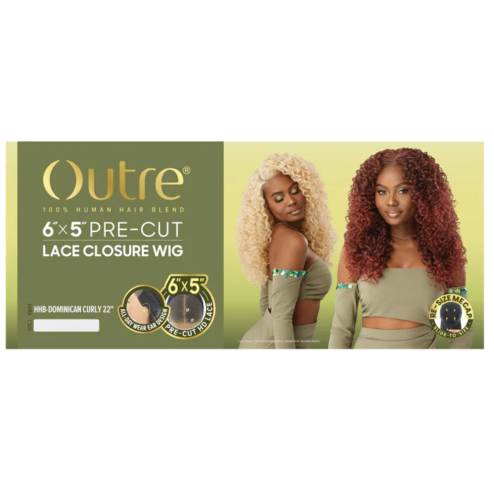 Outre Glueless 6x5 Pre-Cut Lace Closure Wig - HHB-DOMINICAN CURLY 22" - 100% Human Hair Blend - Image 5