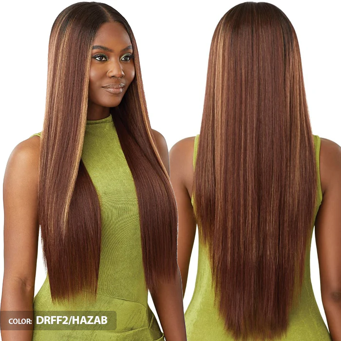 Outre Glueless 6x5 Pre-Cut Lace Closure Wig - HHB-SLEEK YAKI 30" - 100% Human Hair Blend - Image 2