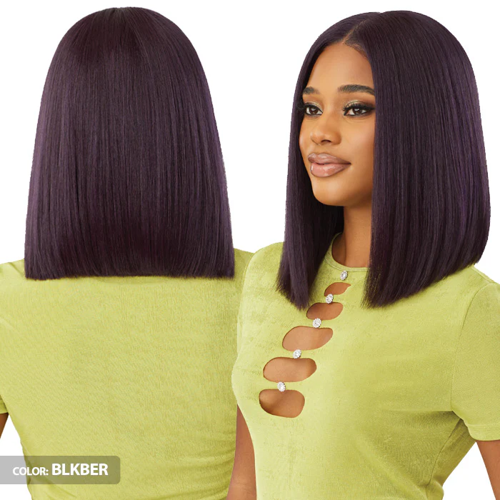 Outre Glueless 6x5 Pre-Cut Lace Closure Wig - HHB-YAKI STRAIGHT BOB 14" - 100% Human Hair Blend - Image 3