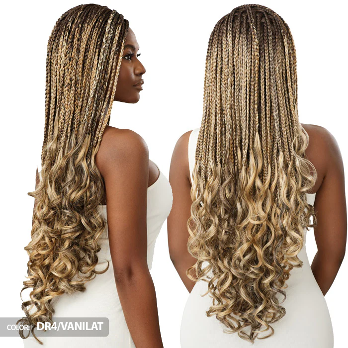 Outre Glueless Hand-Tied Pre-Braided 13X4 HD Lace Front Wig - FRENCH CURL BOX BRAID 32" - Image 3
