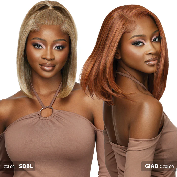 Outre Glueless Human Hair Blend 5X5 HD LACE CLOSURE WIG - HHB - NATURAL YAKI 14" - Image 2