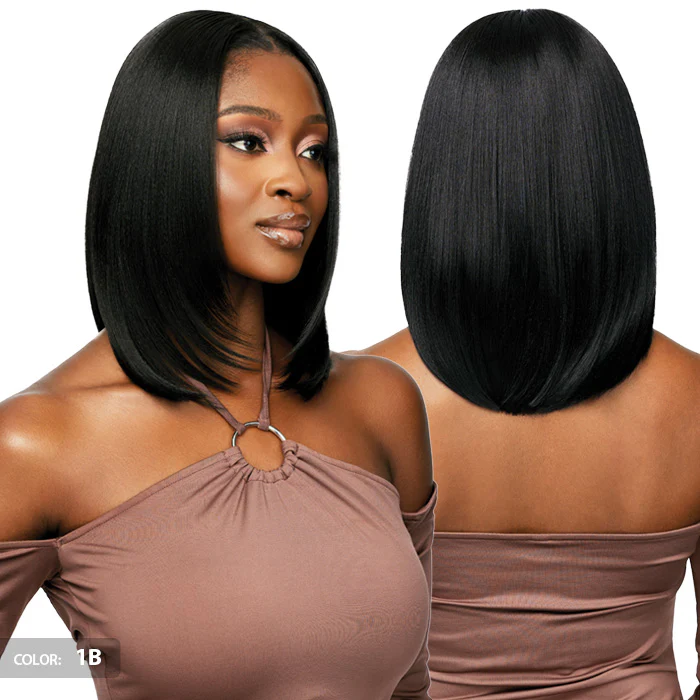Outre Glueless Human Hair Blend 5X5 HD LACE CLOSURE WIG - HHB - NATURAL YAKI 14" - Image 3