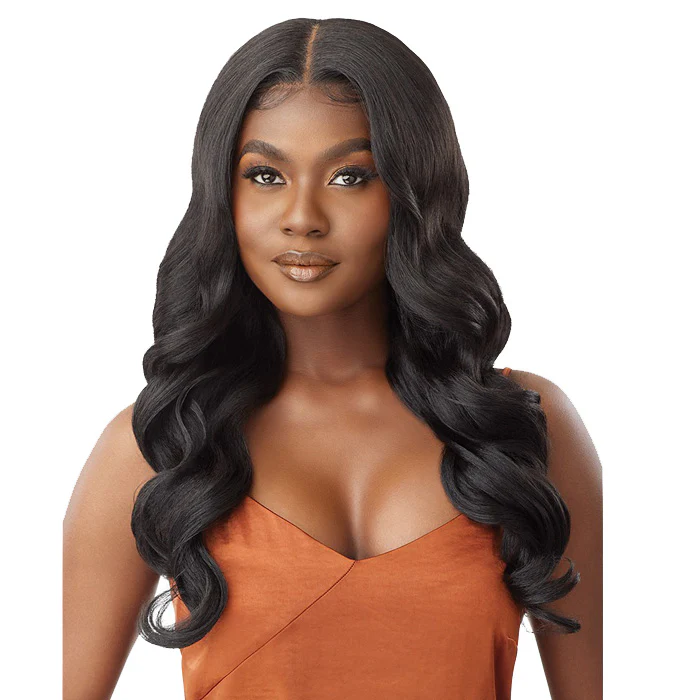Outre Glueless Human Hair Blend 5X5 HD Lace Frontal Closure Wig - HHB-BODY CURL 24