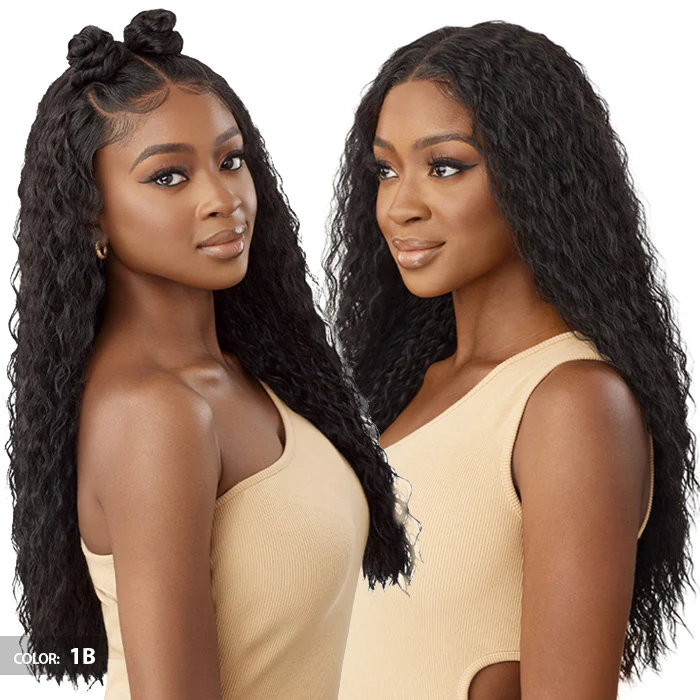 Outre Glueless Human Hair Blend 5X5 HD Lace Frontal Closure Wig - HHB-PERUVIAN WATER WAVE 24 - Image 2
