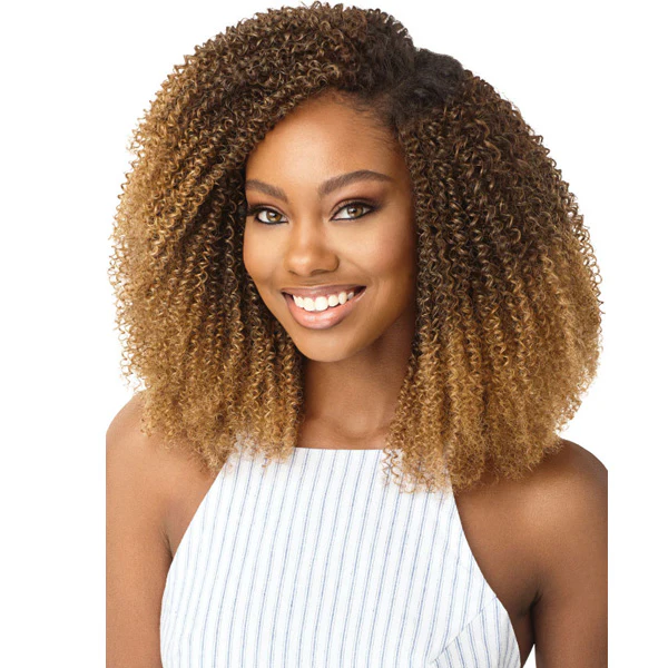 Outre Human Hair Blend Big Beautiful Hair Clip In Weave 9 PCS - 4C COILY FRO 10" - Image 2