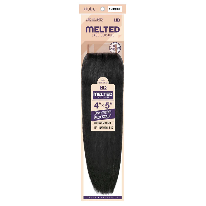 Outre Laid & Slayed 4X5 HD Melted Lace Closure - NATURAL STRAIGHT 12-16"
