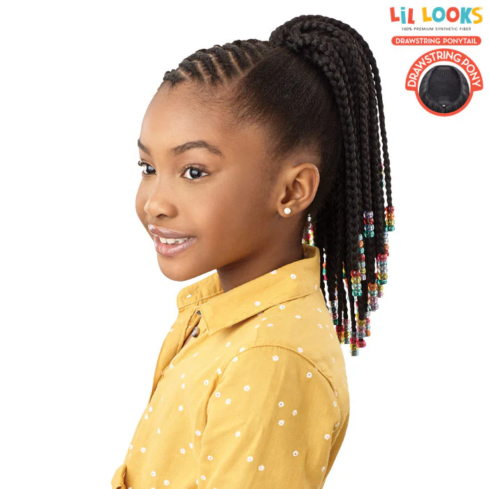Outre Lil Looks Kids Drawstring Ponytail - BEADED BOX BRAIDS 12" - Image 2