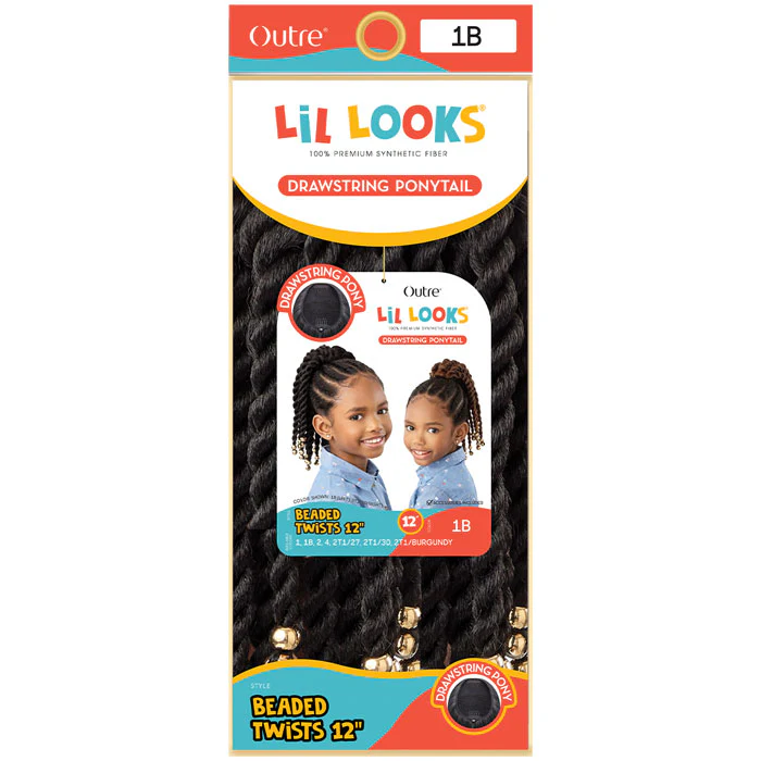 Outre Lil Looks Kids Drawstring Ponytail - BEADED TWIST 12" - Image 6