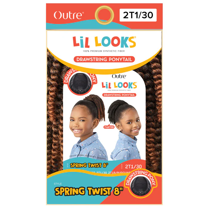 Outre Lil Looks Kids Fluffed Drawstring Ponytail - SPRING TWIST 8" - Image 4