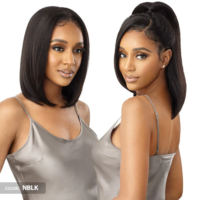 Outre My Tresses Black Label 100% Unprocessed Human Hair Glueless 13x4 HD Lace Front Wig - HH-VIRGIN STRAIGHT 14" - Image 2