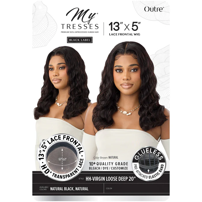 Outre My Tresses Black Label Glueless HD 13x5 Lace Frontal Wig - HH-VIRGIN LOOSE DEEP 20" - 100% Unprocessed Human Hair - Image 5