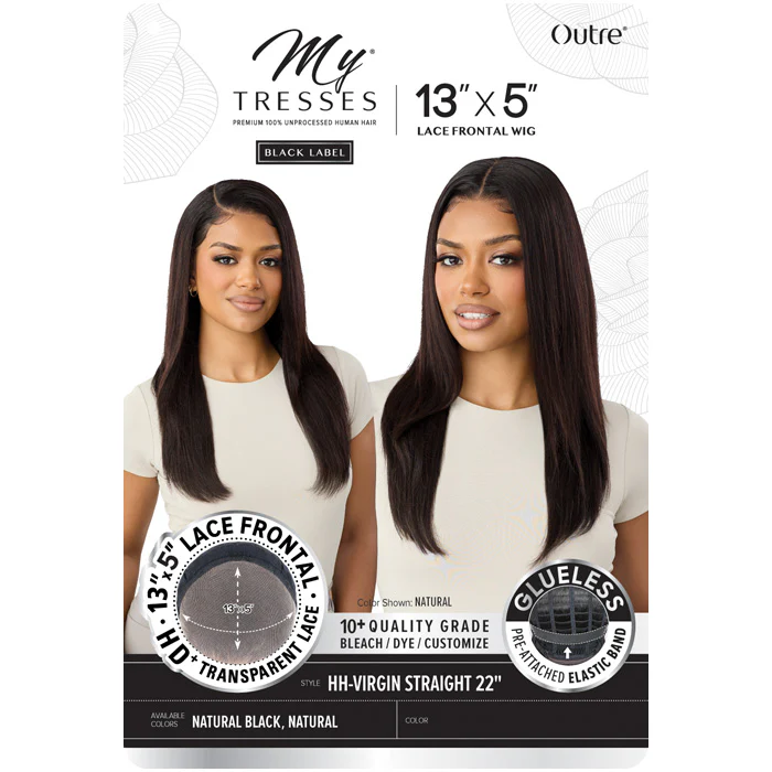 Outre My Tresses Black Label Glueless HD 13x5 Lace Frontal Wig - HH-VIRGIN STRAIGHT 22" - 100% Unprocessed Human Hair - Image 5