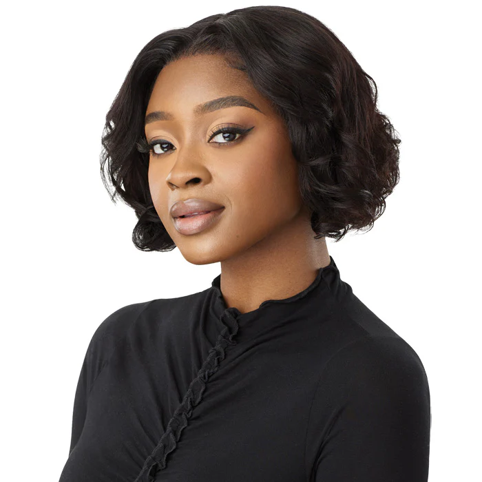 Outre My Tresses Black Label Premium 100% Unprocessed Human Hair HD 13x4 Lace Front Wig - HH-VIRGIN WAVY BOB 10" - Image 2