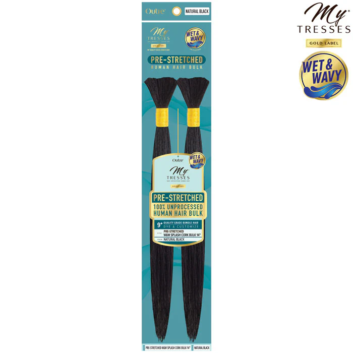 Outre Mytress Gold Label 100% Human Hair Braids - PRESTRETCHED W&W SPLASH CORK BULK 14"-18" - Image 2
