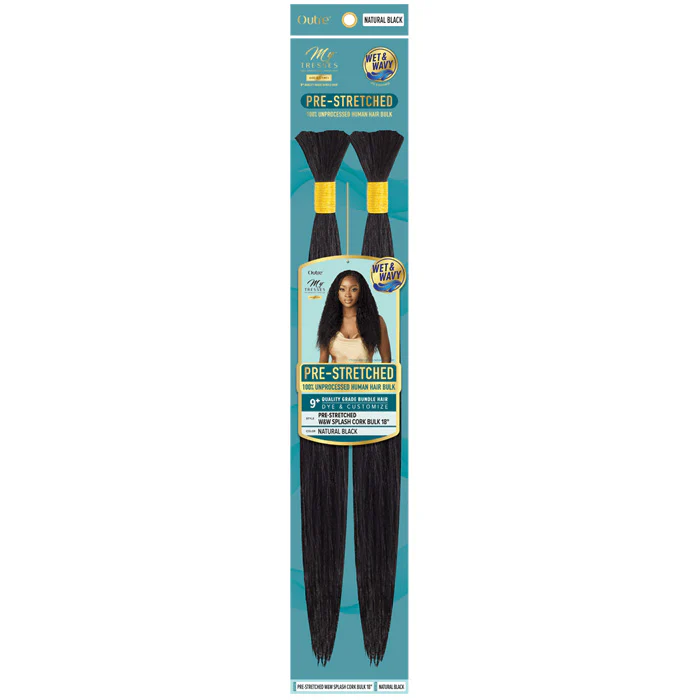 Outre Mytress Gold Label 100% Human Hair Braids - PRESTRETCHED W&W SPLASH CORK BULK 14"-18" - Image 4