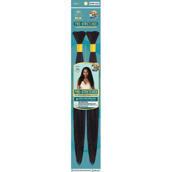 Outre Mytresses Gold Label 100% Human Hair Braids - PRE-STRETCHED W&W SPLASH DEEP BULK 18", 24" - Image 4