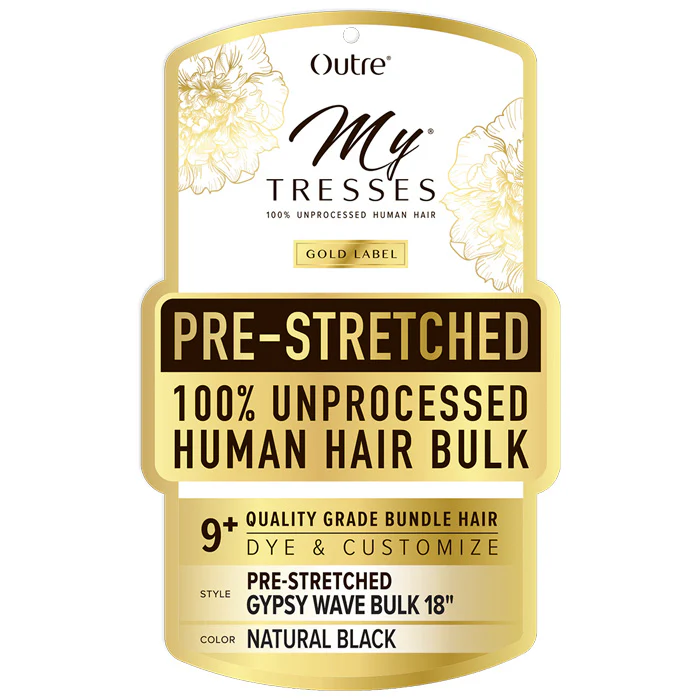 Outre Mytresses Gold Label 100% Unprocessed Human Hair Braids - PRE-STRETCHED GYPSY WAVE BULK 18"/24" - Image 3