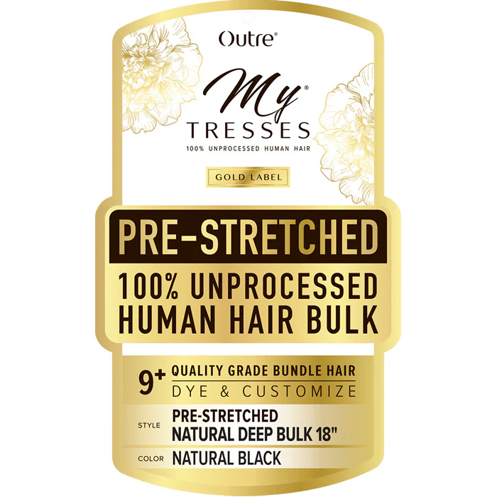 Outre Mytresses Gold Label Braids 100% Unprocessed Human Hair Braids - PRE-STRETCHED NATURAL DEEP BULK (10"/12"/14"/18") - Image 2