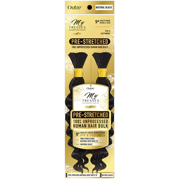 Outre Mytresses Gold Label Braids 100% Unprocessed Human Hair Braids - PRE-STRETCHED NATURAL DEEP BULK (10"/12"/14"/18") - Image 3