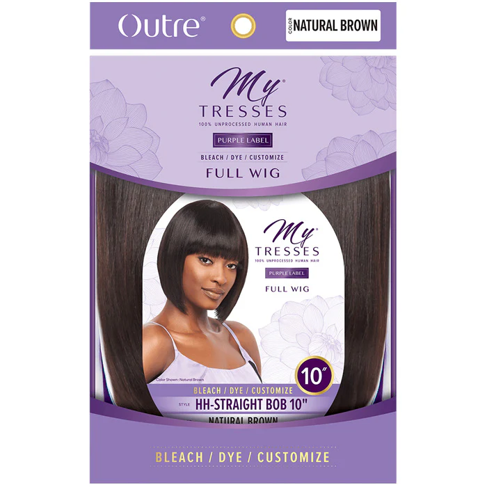 Outre MyTresses Purple Label Unprocessed Human Hair Full Wig HH-STRAIGHT BOB 10" - Image 5